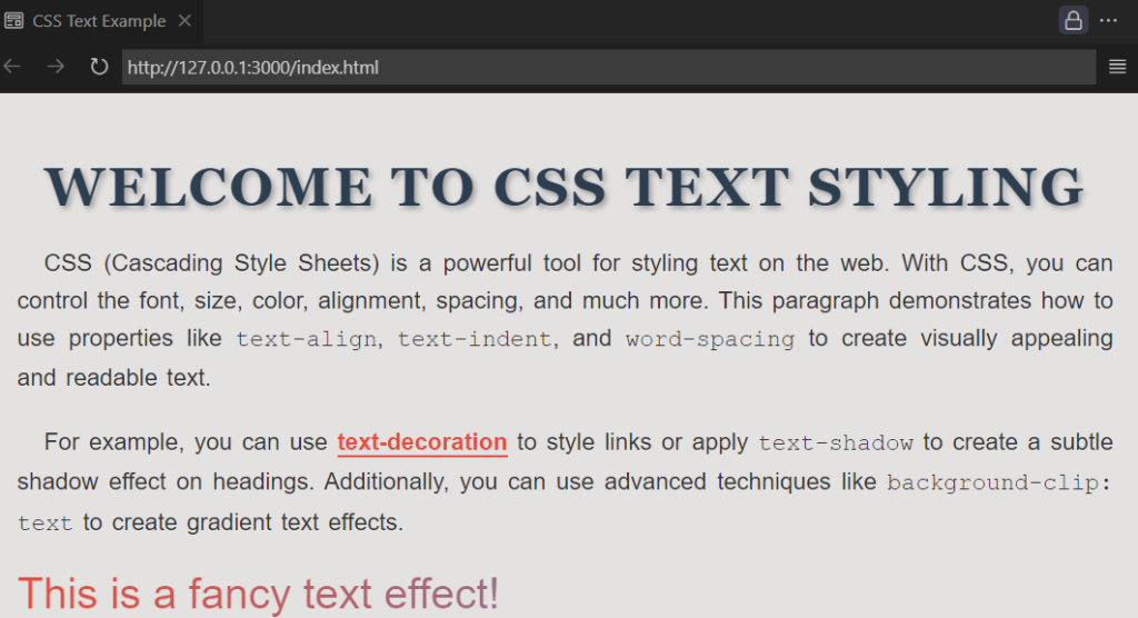 CSS Text
