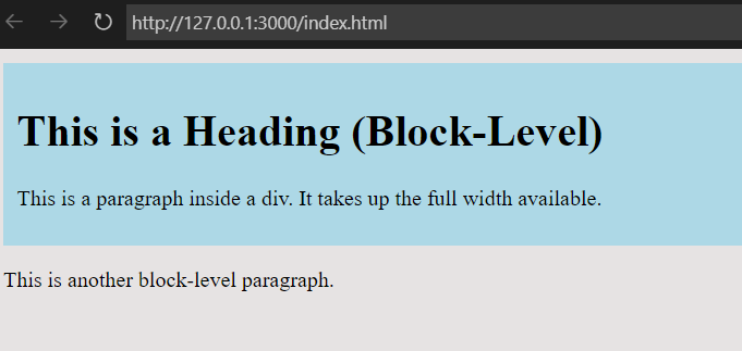 HTML Block and Inline Elements