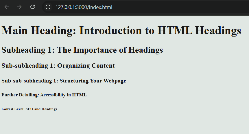 HTML Headings